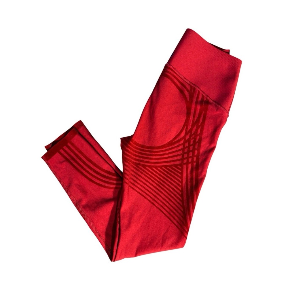 Fanka Body Sculpt High Waisted Compression Leggings Red Womens XXS XS